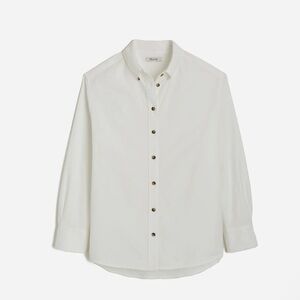 NWT Women Oversized Button-Up Shirt Brushed Oxford.